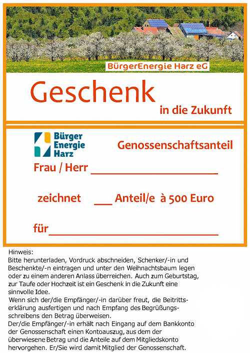 Geschenk Anteil 500